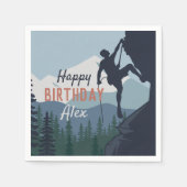 Gepersonaliseerde rotsklimmer Happy Birthday Servet (Voorkant)