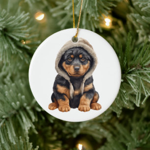 Gepersonaliseerde Rottweiler Dog Art Keramisch Ornament