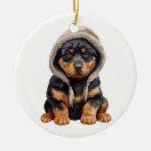 Gepersonaliseerde Rottweiler Dog Art Keramisch Ornament (Voorkant)