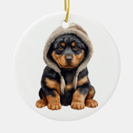 Gepersonaliseerde Rottweiler Dog Art Keramisch Ornament