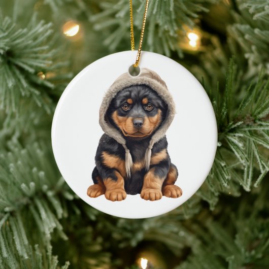 Gepersonaliseerde Rottweiler Dog Art Keramisch Ornament (Boom)