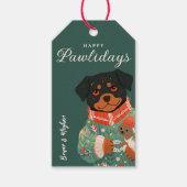 Gepersonaliseerde Rottweiler Dog Holiday Gift Labe Cadeaulabel (Voorkant)