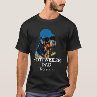 Gepersonaliseerde Rottweiler hond vader T-shirt