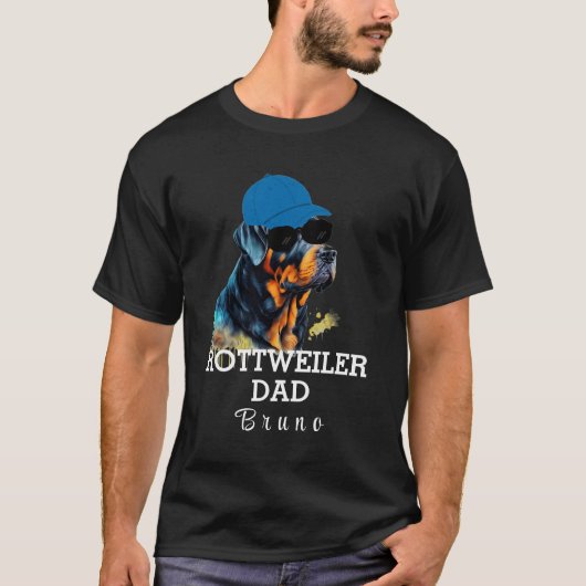 Gepersonaliseerde Rottweiler hond vader T-shirt (Voorkant)