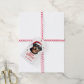 Gepersonaliseerde Rottweiler Hond Vrolijk Kerstfee Cadeaulabel (Met Touw)