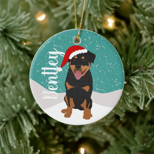 Gepersonaliseerde rottweiler keramische versiering keramisch ornament (Boom)