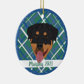 Gepersonaliseerde rottweiler Kerstmis Keramisch Ornament (Rechts)