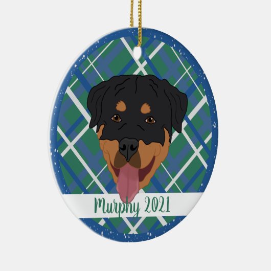 Gepersonaliseerde rottweiler Kerstmis Keramisch Ornament (Rechts)