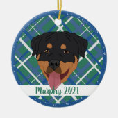 Gepersonaliseerde rottweiler Kerstmis Keramisch Ornament (Voorkant)