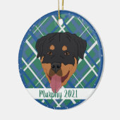 Gepersonaliseerde rottweiler Kerstmis Keramisch Ornament (Links)