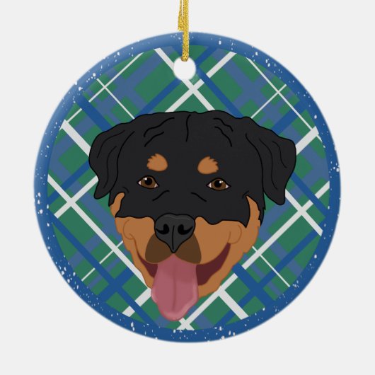 Gepersonaliseerde rottweiler Kerstmis Keramisch Ornament (Achterkant)