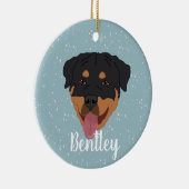 Gepersonaliseerde rottweiler Kerstmis Keramisch Ornament (Rechts)