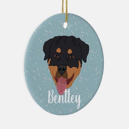 Gepersonaliseerde rottweiler Kerstmis Keramisch Ornament (Rechts)