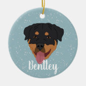 Gepersonaliseerde rottweiler Kerstmis Keramisch Ornament (Voorkant)