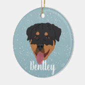 Gepersonaliseerde rottweiler Kerstmis Keramisch Ornament (Links)