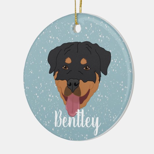 Gepersonaliseerde rottweiler Kerstmis Keramisch Ornament (Links)