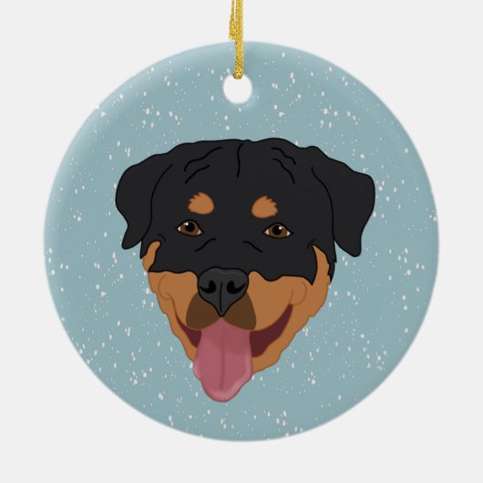 Gepersonaliseerde rottweiler Kerstmis Keramisch Ornament (Achterkant)