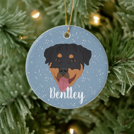Gepersonaliseerde rottweiler Kerstmis Keramisch Ornament (Boom)