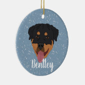 Gepersonaliseerde rottweiler Kerstmis Keramisch Ornament (Rechts)