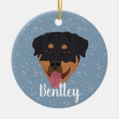 Gepersonaliseerde rottweiler Kerstmis Keramisch Ornament (Voorkant)
