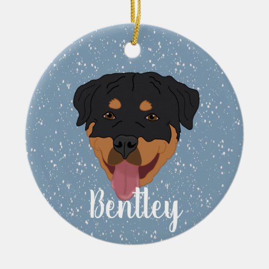 Gepersonaliseerde rottweiler Kerstmis Keramisch Ornament (Voorkant)