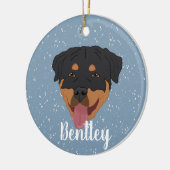Gepersonaliseerde rottweiler Kerstmis Keramisch Ornament (Links)