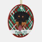 Gepersonaliseerde rottweiler Kerstmis Keramisch Ornament (Rechts)