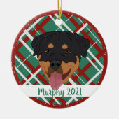 Gepersonaliseerde rottweiler Kerstmis Keramisch Ornament (Voorkant)