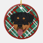 Gepersonaliseerde rottweiler Kerstmis Keramisch Ornament (Achterkant)