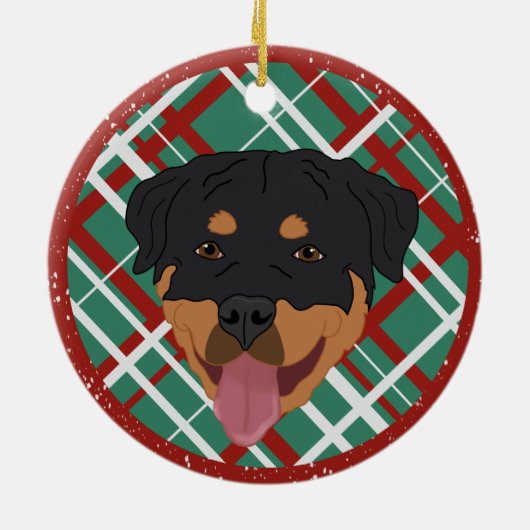 Gepersonaliseerde rottweiler Kerstmis Keramisch Ornament (Achterkant)