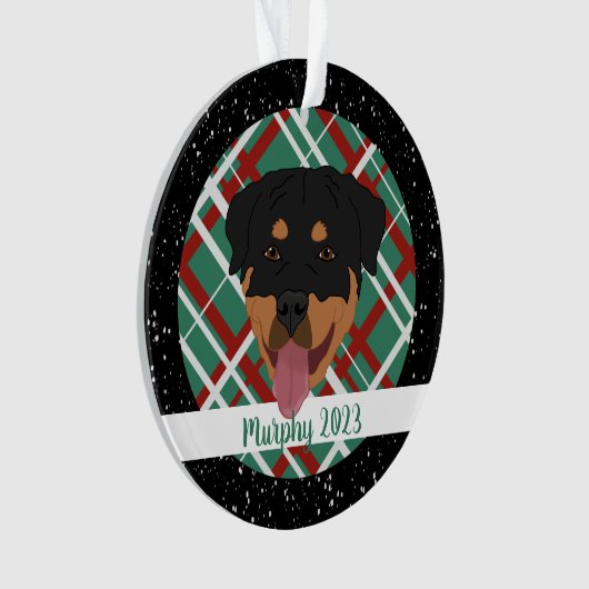 Gepersonaliseerde rottweiler Kerstmis Ornament (voorkant)