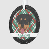 Gepersonaliseerde rottweiler Kerstmis Ornament (voorkant)