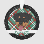 Gepersonaliseerde rottweiler Kerstmis Ornament (voorkant)