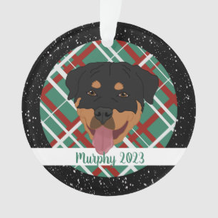 Gepersonaliseerde rottweiler Kerstmis Ornament