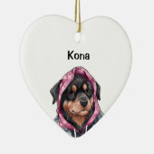 Gepersonaliseerde Rottweiler, Waterverf Pet Foto Keramisch Ornament (Rechts)