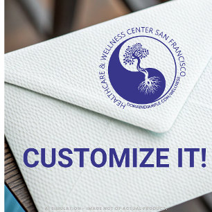Gepersonaliseerde Round Healthcare Business Logo & Zelfinktende Stempel