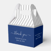 Gepersonaliseerde Royal Blue Favor Box Bedankdoosjes (Achterkant)