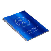 Gepersonaliseerde Royal Blue Folie White Business  Notitieboek (Rechterzijde)