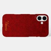 Gepersonaliseerde Royal Crimson Velvet Print Case-Mate iPhone Case (Achterkant (horizontaal))