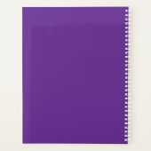 Gepersonaliseerde Royal Paarse en Witte Zakelijke  Planner (Achterkant)