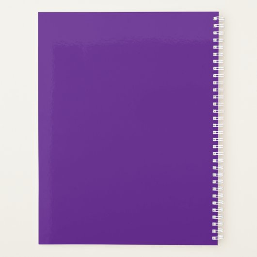Gepersonaliseerde Royal Paarse en Witte Zakelijke  Planner (Achterkant)