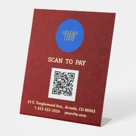 Gepersonaliseerde Royal Velvet Print Reclamebord Met Voetstuk