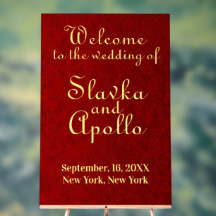 Gepersonaliseerde Royal Velvet Wedding Welkomstbor Acryl Bord