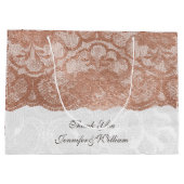 Gepersonaliseerde Royal Wedding Blush Pink Gold La Large Cadeautasje (Achterkant)