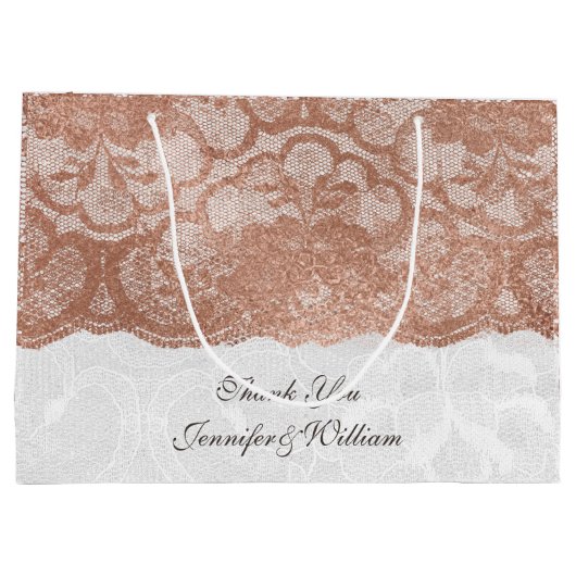 Gepersonaliseerde Royal Wedding Blush Pink Gold La Large Cadeautasje (Achterkant)