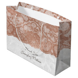 Gepersonaliseerde Royal Wedding Blush Pink Gold La Large Cadeautasje