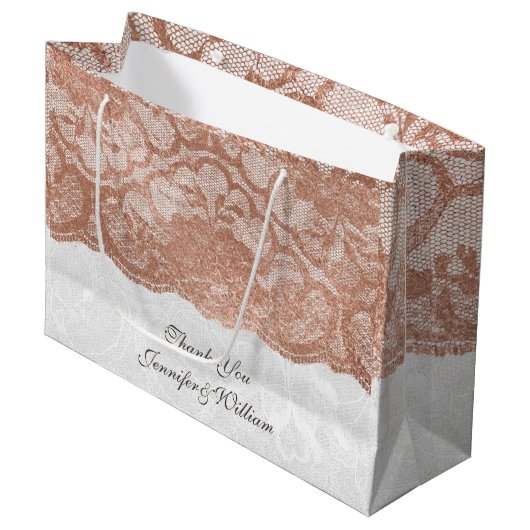 Gepersonaliseerde Royal Wedding Blush Pink Gold La Large Cadeautasje (Voorkant Gekanteld)