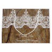 Gepersonaliseerde Royal Wedding Rustic Lace Gift Groot Cadeauzakje (Voorkant)