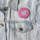 Gepersonaliseerde roze 80e verjaardag Button (In situ)