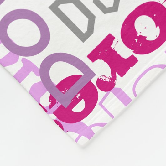 Gepersonaliseerde roze aangepaste naam Collage Gir Fleece Deken (Hoek)